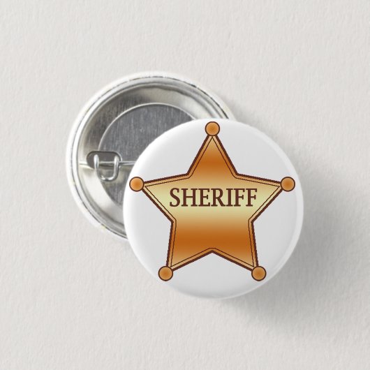 Sheriff plaque ronde button 3,2 cm (Voorkant /achterkant)