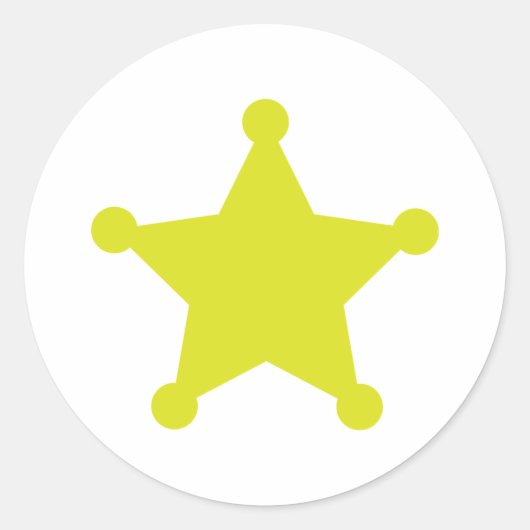 Sheriff Star Gold Ronde Sticker (Voorkant)