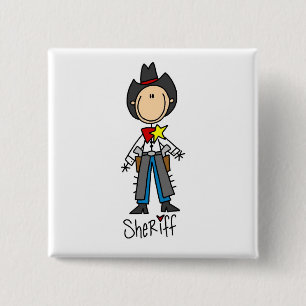 Sheriff T-shirts en cadeautjes Vierkante Button 5,1 Cm