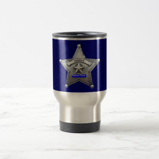 Sheriff Thin Blue Line Badge Reisbeker (Center)