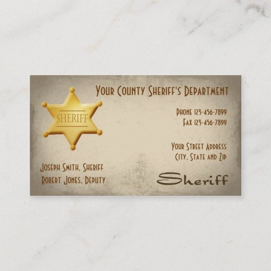 Sheriff Visitekaartje (Voorkant)