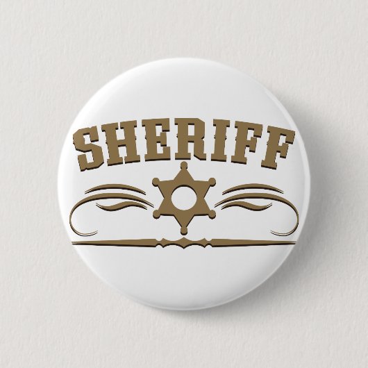 Sheriff Westerne Style Ronde Button 5,7 Cm (Voorkant)