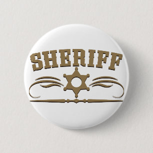 Sheriff Westerne Style Ronde Button 5,7 Cm