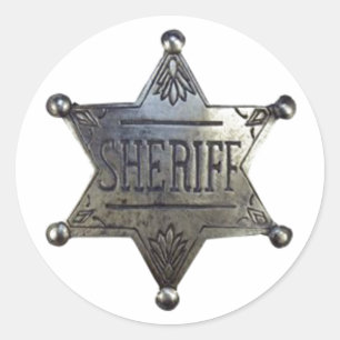 Sheriff's Badge Ronde Sticker
