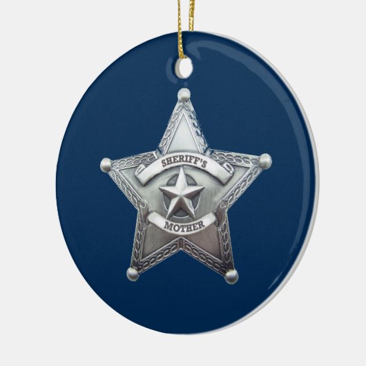 Sheriff's moeder Badge Keramisch Ornament (Links)