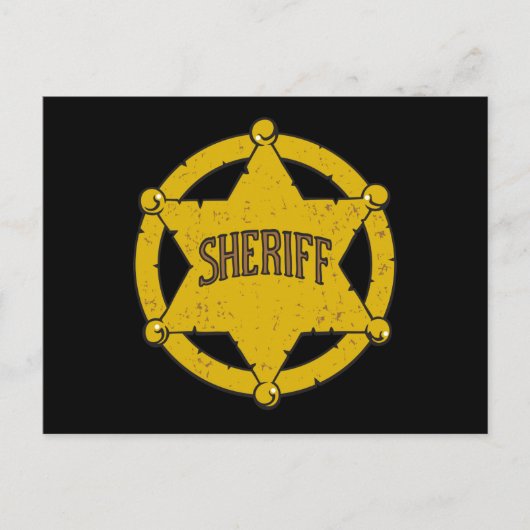 Sheriffs Star Badge Briefkaart (Voorkant)