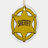 Sheriffs Star Badge Keramisch Ornament (Rechts)