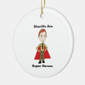 Sherkaps Super Hero Cartoon Personalize Keramisch Ornament (Links)