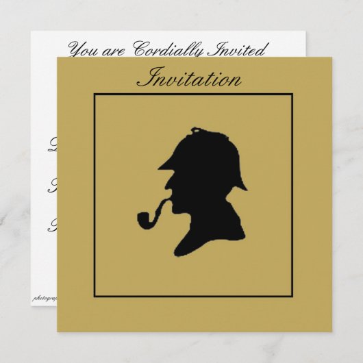 SHERLOCK HOLMES CARTE D'INVITATION (Devant / Derrière)