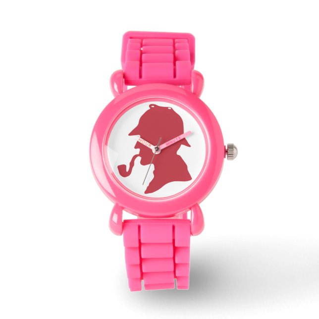 Sherlock Holmes Silhouette Polshorloge Horloge (Voorkant)