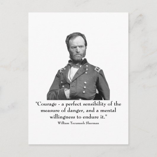 Sherman en quote briefkaart (Voorkant)
