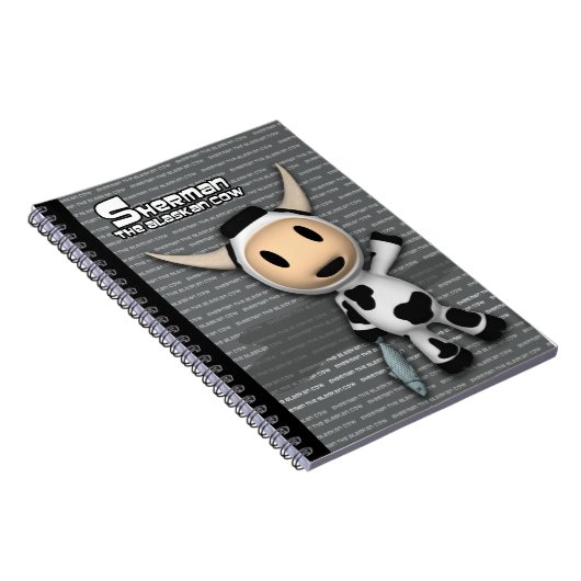Sherman the Alaskan Cow Grey Notebook Notitieboek (Rechterzijde)
