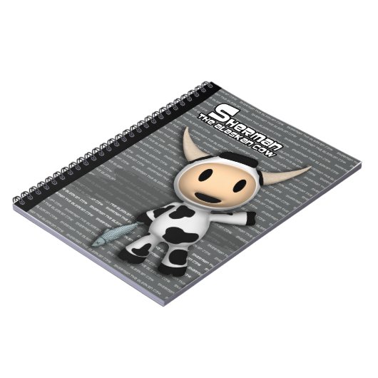 Sherman the Alaskan Cow Grey Notebook Notitieboek (Linkerzijde)