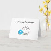 Sherman the Sheep (Blue) Nieuw Baby Wenskaart Kaart (Gele Bloem)