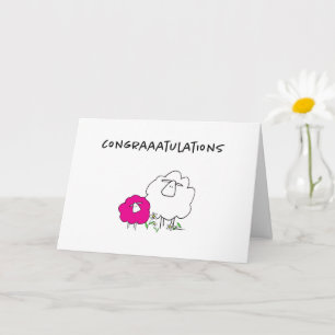 Sherman the Sheep (Roze) Nieuw Baby Wenskaart Kaart