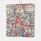 Sherman TX 1941 Map Keramisch Ornament (Links)