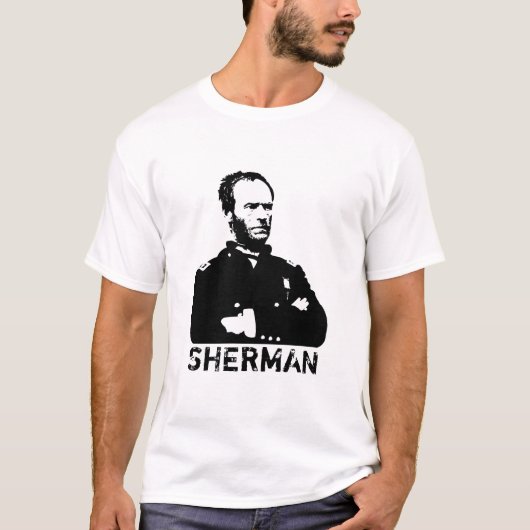 Sherman — Zwart-wit T-shirt (Voorkant)