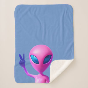 Sherpa Alien Jetant Une Couverture De Panneau De Paix