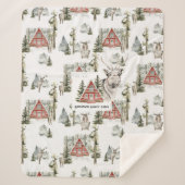 Sherpa Au Cabine | Nom de famille Couverture de Noël (Devant)