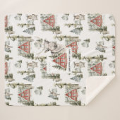 Sherpa Au Cabine | Nom de famille Couverture de Noël (Devant (Horizontal))