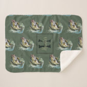 Sherpa Basse Pêche Bébé Nom Couverture (Devant (Horizontal))