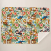 Sherpa Bébé Animaux de la Jungle Tropicale Couverture She (Devant (Horizontal))