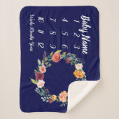 Sherpa Bébé Couverture de jalon personnalisé bébé fille c (Devant)