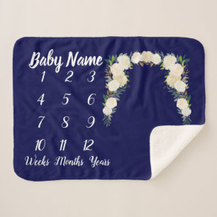 Sherpa Bébé Couverture de jalon personnalisée cadeau n