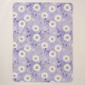 Sherpa Belle couverture à jeter blanche et violette de Da (Devant)