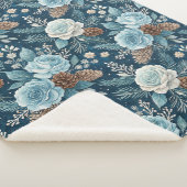 Sherpa Belles fleurs d'hiver Cône de pin couverture (3/4)