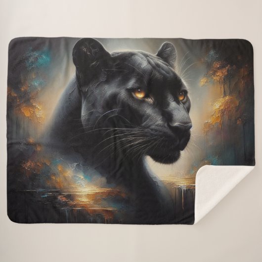 Sherpa Blanket Black Panther Large Deken (Voorkant (horizontaal))