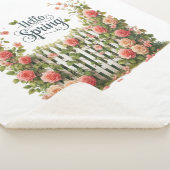 Sherpa Blanket-Hello Spring Floral Sherpa Blanket Sherpa Deken (3/4)