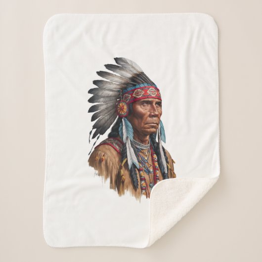 Sherpa Blanket - Inheemse Amerikanen Sherpa Deken (Voorkant)