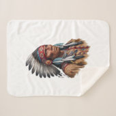 Sherpa Blanket - Inheemse Amerikanen Sherpa Deken (Voorkant (horizontaal))