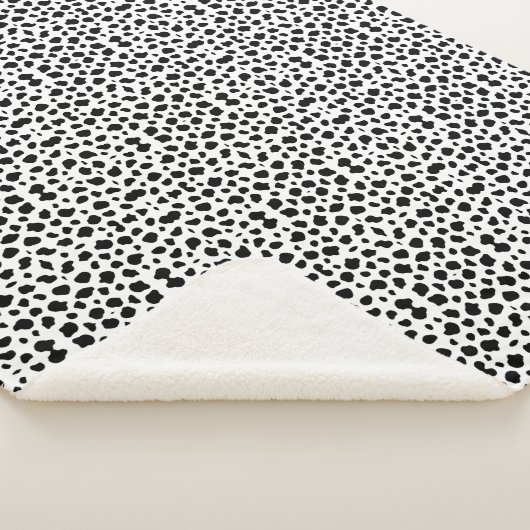 Sherpa Blanket-Large-Black en White Spotted Print Sherpa Deken (3/4)
