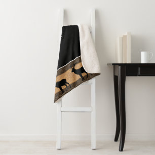 Sherpa Blanket-Large-Black Yellowstone Elk Deken