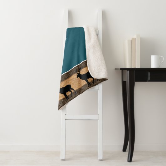 Sherpa Blanket-Large-Brown Yellowstone Elk Sherpa Deken (In situ)