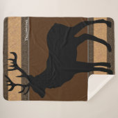 Sherpa Blanket-Large-Brown Yellowstone Elk Sherpa Deken (Voorkant (horizontaal))