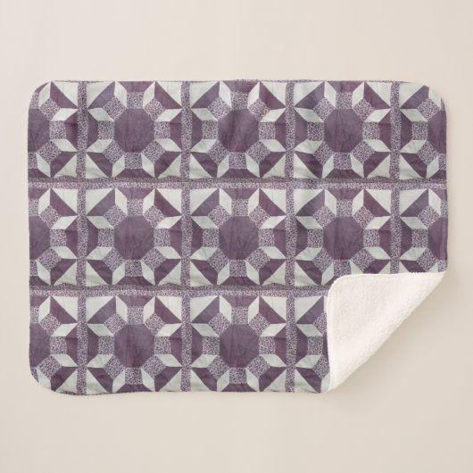 Sherpa Blanket - Paars Quilt Pattern Sherpa Deken (Voorkant (horizontaal))