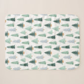 Sherpa Blanket (Small) - Christmas Trees Pattern Deken (Voorkant (horizontaal))