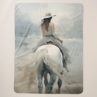 Sherpa Blanket Western & Coastal Elegance Cowgirl Deken
