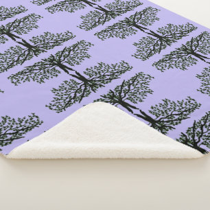 Sherpa Blanket - Willow Grove op Lavendar Sherpa Deken