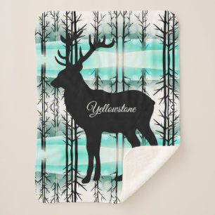 Sherpa Blanket-Yellowstone Elk Sherpa Deken