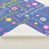 Sherpa Bleu rose jaune filles Elizabeth nom couverture (3/4)