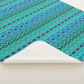 sherpa blue zuid - american aztec blanket sherpa deken (3/4)