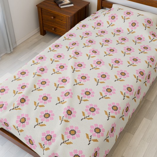Sherpa Boho Jeter la couverture avec le Motif folklorique