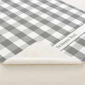 Sherpa Buffle blanc gris Chèque couverture avec nom (3/4)