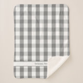 Sherpa Buffle blanc gris Chèque couverture avec nom (Devant)