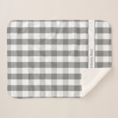 Sherpa Buffle blanc gris Chèque couverture avec nom (Devant (Horizontal))