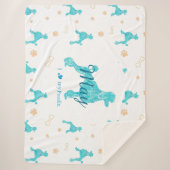 Sherpa Cadeau couverture silhouette de caniche bleu paste (Devant)